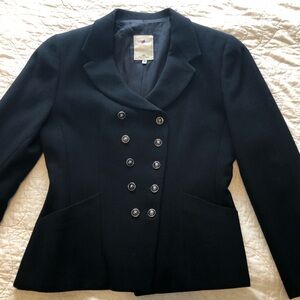 100% wool vintage Vertigo Paris  Black Double-Breasted Women's Jacket